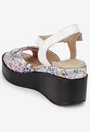 Sandale dama multicolore din piele cu platforma