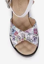 Sandale dama multicolore din piele cu platforma