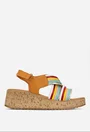 Sandale dama multicolore din piele naturala