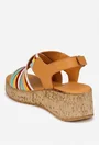 Sandale dama multicolore din piele naturala