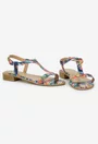 Sandale dama multicolore din  piele naturala