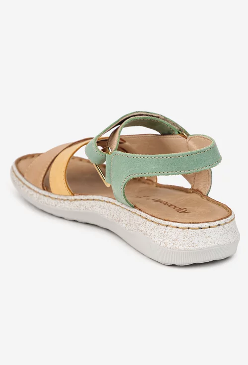 Sandale dama multicolore din piele naturala picture - 4