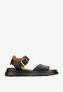 Sandale dama negre din piele