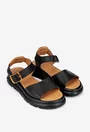 Sandale dama negre din piele