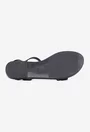 Sandale dama negre din piele cu funda