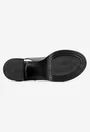 Sandale dama negre din piele cu platforma si toc gros