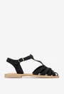 Sandale dama negre din piele intoarsa