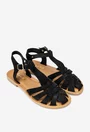 Sandale dama negre din piele intoarsa