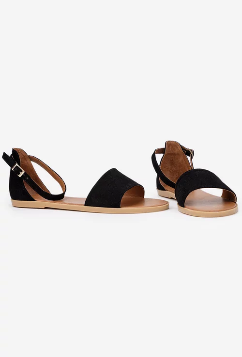 Sandale dama negre din piele intoarsa