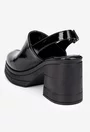 Sandale dama negre din piele lacuita