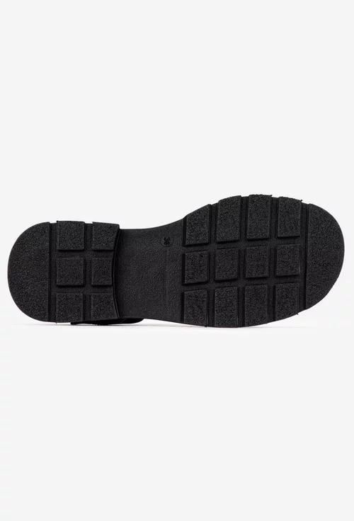 Sandale dama negre din piele lacuita