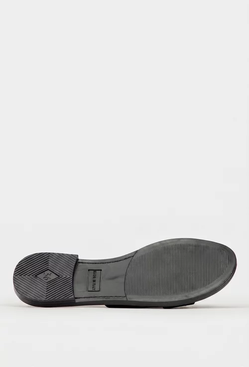 Sandale dama negre din piele lacuita model stil papuc picture - 6