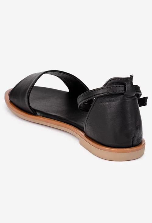 Sandale dama negre din piele naturala