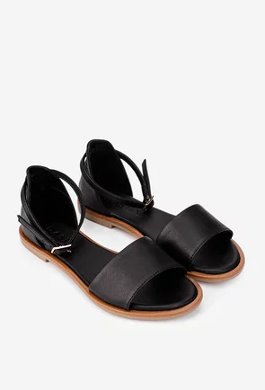 Sandale dama negre din piele naturala