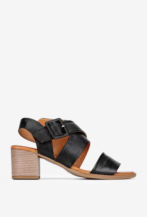 Sandale dama negre din piele naturala