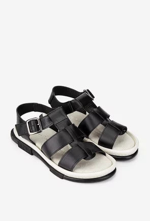 Sandale dama negre din piele naturala
