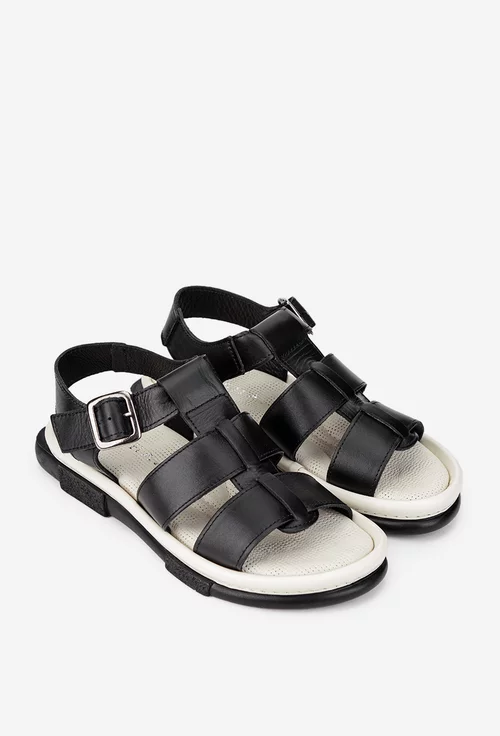 Sandale dama negre din piele naturala