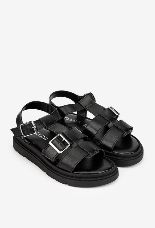 Sandale dama negre din piele naturala