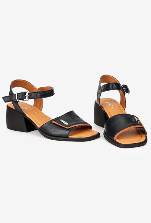 Sandale dama negre din piele naturala picture - 6