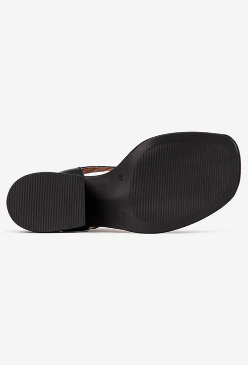 Sandale dama negre din piele naturala picture - 5