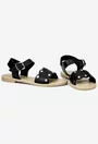 Sandale dama negre din piele naturala cu ornamente