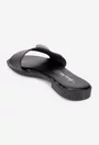 Sandale dama negre din piele naturala model stil papuc
