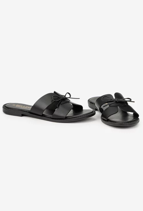 Sandale dama negre din piele naturala model stil papuc picture - 7