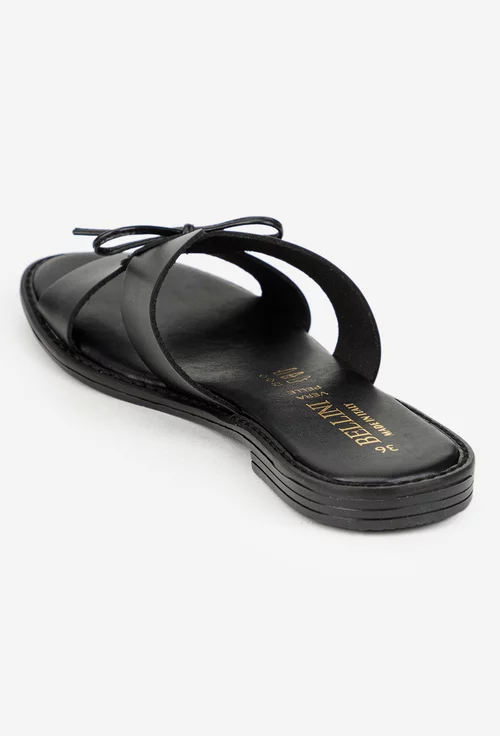Sandale dama negre din piele naturala model stil papuc picture - 5
