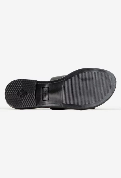 Sandale dama negre din piele naturala model stil papuc picture - 6