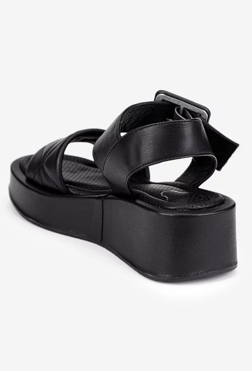 Sandale dama negre NUR din piele naturala