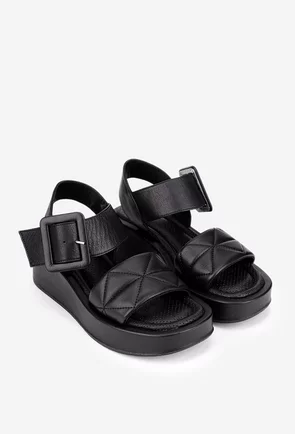 Sandale dama negre NUR din piele naturala