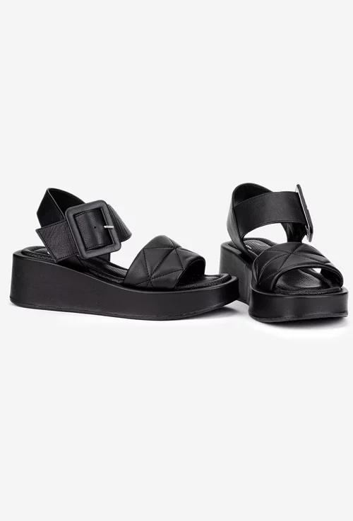 Sandale dama negre NUR din piele naturala