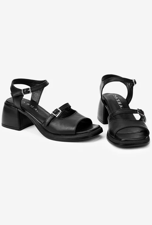 Sandale dama negre realizate din piele naturala