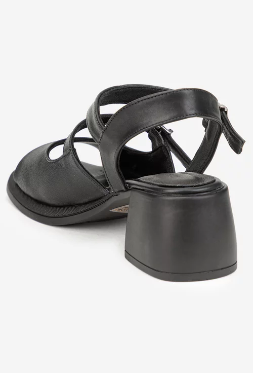 Sandale dama negre realizate din piele naturala