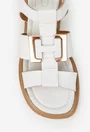 Sandale dama NUR albe din piele cu ornament