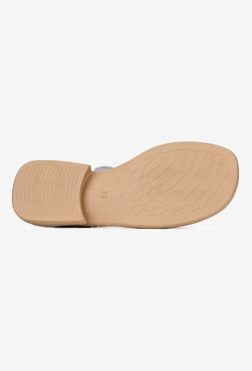 Sandale dama NUR albe din piele naturala