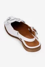 Sandale dama NUR albe din piele naturala cu ornament
