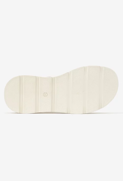 Sandale dama NUR aurii din piele lacuita cu multe barete