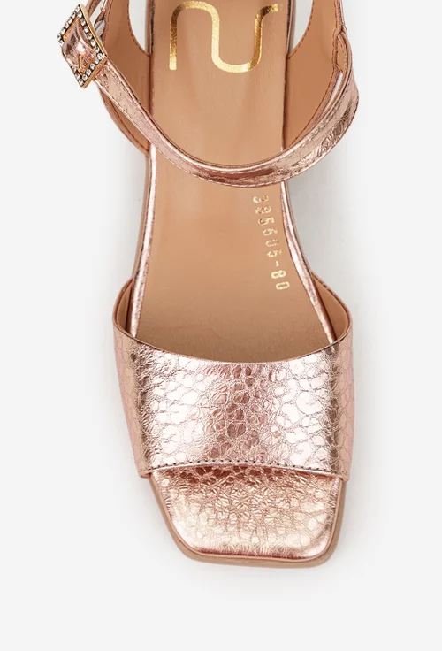 Sandale dama NUR auriu roze din piele