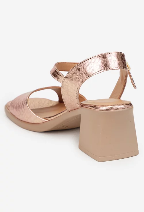 Sandale dama NUR auriu roze din piele