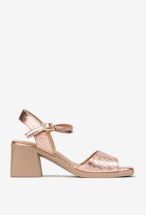 Sandale dama NUR auriu roze din piele