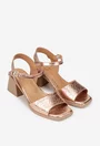 Sandale dama NUR auriu roze din piele