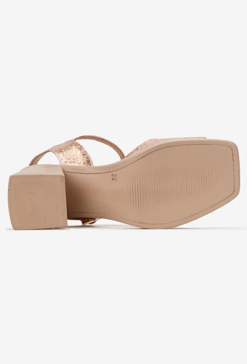 Sandale dama NUR auriu roze din piele