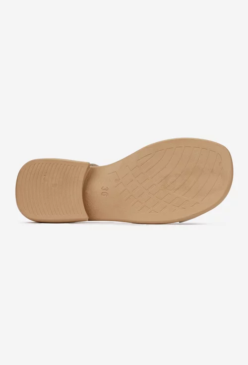Sandale dama NUR bej din piele naturala