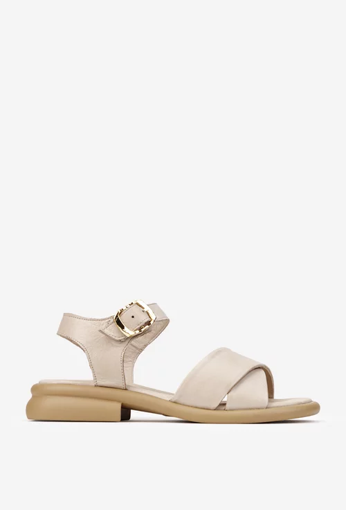 Sandale dama NUR bej din piele naturala