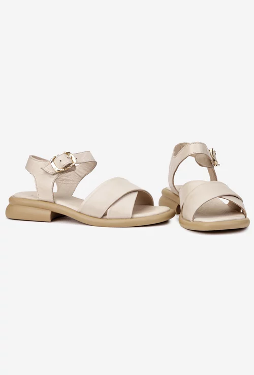 Sandale dama NUR bej din piele naturala