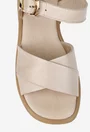 Sandale dama NUR bej din piele naturala