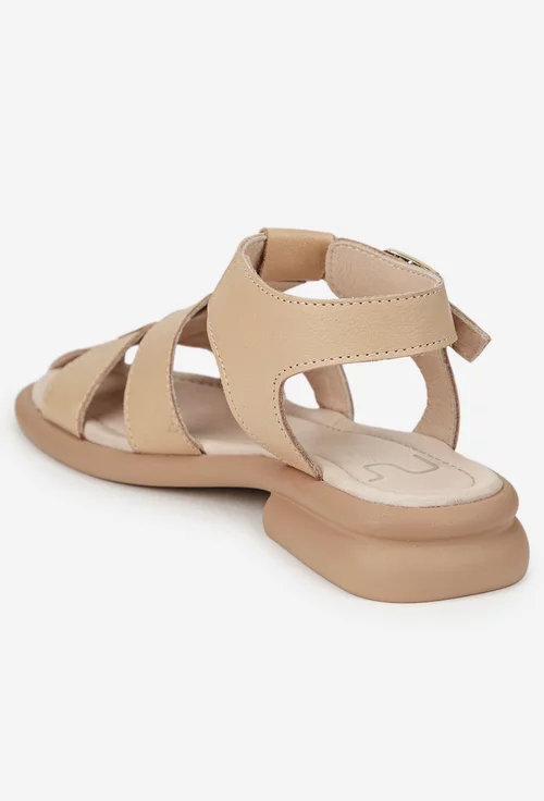 Sandale dama NUR bej din piele naturala