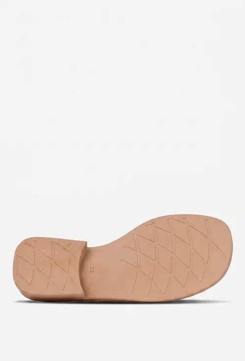 Sandale dama NUR bej din piele naturala