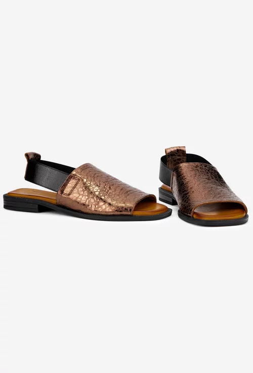 Sandale dama NUR bronz cu negru din piele